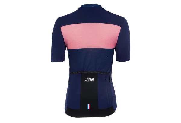 Maillot Manches Courtes Femme LeBram Eze Marine Rose Coupe Ajustée Bleu / Rose â Image 3