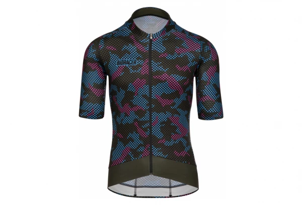 Maillot Manches Courtes Bioracer Epic Camo21 Avec Manchettes Bleu / Multi