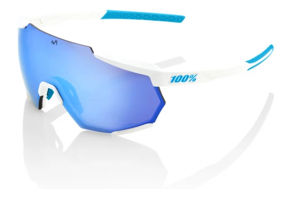 Lunettes 100% Racetrap Movistar Team Blanc / Bleu