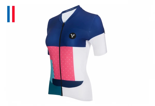 Maillot Manches Courtes Femme LeBram Portet Bleu Marine Coupe Ajustée Bleu / Multi-couleur
