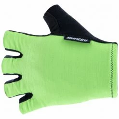 Gants Courts Santini Cubo Vert Fluo Blanc / Noir