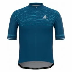 Maillot Manches Courtes Zip Odlo Zeroweight Ceramicool Pro Bleu