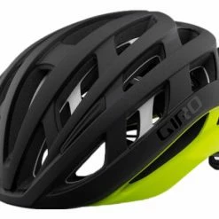 Casque Route Giro Helios Spherical MIPS Noir / Jaune Fluo Mat