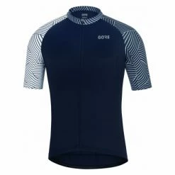Maillot Manches Courtes Gore Wear C5 Bleu Foncé/Blanc