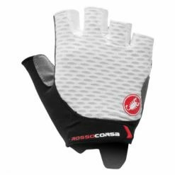 Paire De Gants Court Femme Castelli Rosso Corsa 2 Blanc / Noir