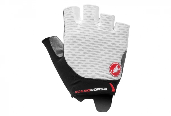 Paire De Gants Court Femme Castelli Rosso Corsa 2 Blanc / Noir