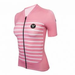 Maillot Manches Courtes Femme LeBram Ventoux Saumon Coupe Ajustée Vert