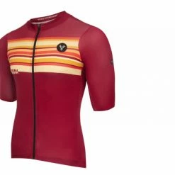 Maillot Manches Courtes LeBram Arpettaz Bordeaux Coupe Ajustée Vert
