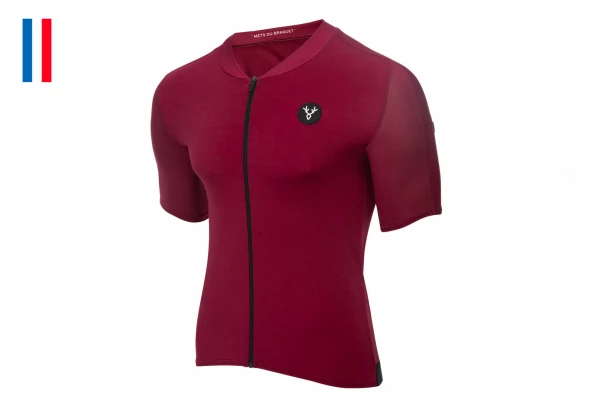 Maillot Manches Courtes LeBram Allos Bordeaux Coupe Aero Bleu