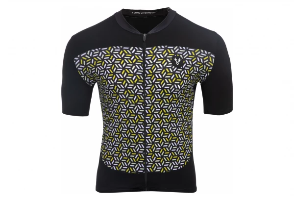 Maillot Manches Courtes LeBram Croix De Fer Noir Jaune Coupe Ajustée Noir / Kaki – Image 2