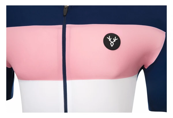 Maillot Manches Courtes LeBram Eze Bleu Marine Rose Coupe Ajustée Vert – Image 4