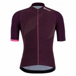 Maillot Manches Courtes Santini Redux Genio Rouge Bordeaux Vinayard