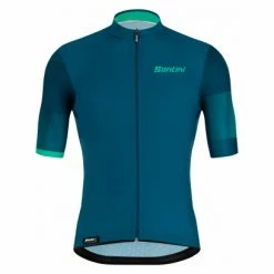 Maillot Manches Courtes Santini Mito Spillo Turquoise Petroleum