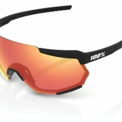 Lunettes 100% Racetrap Soft Tact Black HiPER Red Multilayer Mirror Lens / Noir / Rouge