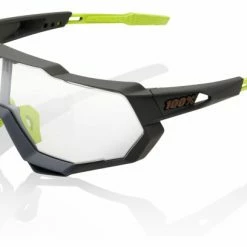 Lunettes 100% SpeedTrap Soft Tact Cool Grey / Verre Transparent Photochromique Vert / Miroir