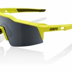 Lunettes 100% Speedcraft SL Soft Tact Banana Noir / Verres Noir Mirroir Noir / Translucide