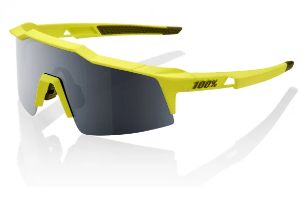 Lunettes 100% Speedcraft SL Soft Tact Banana Noir / Verres Noir Mirroir Noir / Translucide