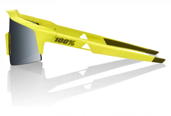 Lunettes 100% Speedcraft SL Soft Tact Banana Noir / Verres Noir Mirroir Noir / Translucide – Image 2