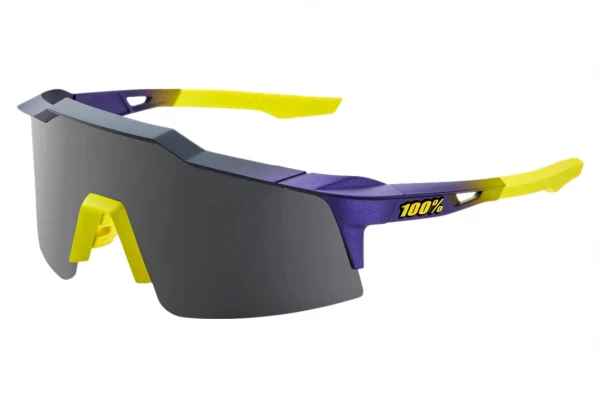 Lunettes 100% Speedcraft SL Soft Tact Banana Noir / Verres Noir Mirroir Noir / Translucide – Image 5