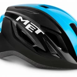Casque MET Strale Noir Bleu Panel Glossy