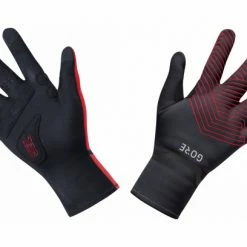 Paire De Gants GORE Wear C3 Gore-Tex Infinium Stretch Mid Noir Rouge