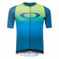 Maillot Manches Courtes Oakley Aero Jade Iridium Bleu / Jaune