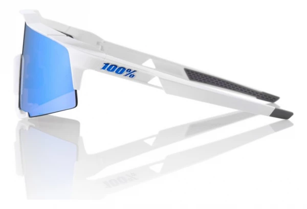 100% Lunettes SpeedCraft LL - Soft Tact Blanc - HiPER Miroir Bleu Noir / Gris – Image 3