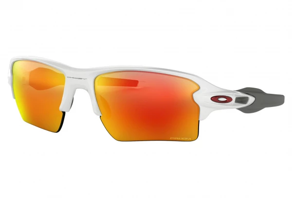 Lunettes Oakley Flak 2.0 XL Blanc - Prizm Ruby OO9188-9359 Noir / Gris