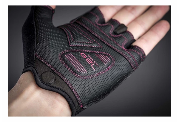 Paire De Gants Courts Femme GripGrab ProGel Noir Violet Vert / Noir – Image 2