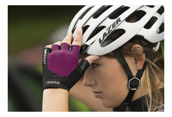 Paire De Gants Courts Femme GripGrab ProGel Noir Violet Vert / Noir – Image 4