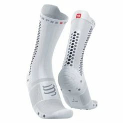 Paire De Chaussettes Compressport Pro Racing Socks V4.0 Bike Blanc