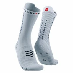 Paire De Chaussettes Compressport Pro Racing Socks V4.0 Ultralight Bike Blanc
