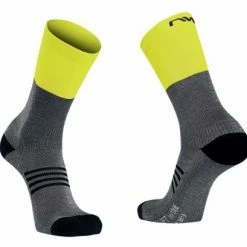 Paire De Chaussettes Northwave Extreme Pro Gris Jaune Fluo Gris / Noir
