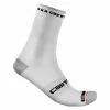 Paire De Chaussettes Castelli Rosso Corsa Pro 15 Blanc