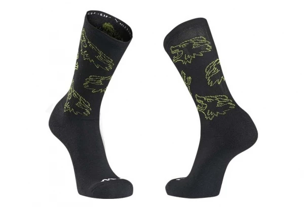 Paire De Chaussettes Northwave Core Sock Noir Vert Noir / Jaune