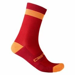 Paire De Chaussettes Castelli Alpha 18 Rouge / Orange