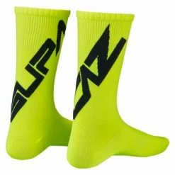 Paire De Chaussettes Supacaz SupaSox Straight Up SL Neon Yellow Jaune / Noir
