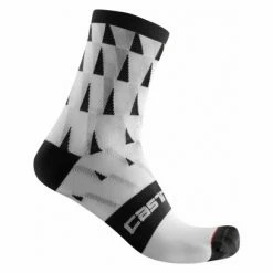Chaussettes Castelli Pendio 12 Blanc / Noir Orange / Noir