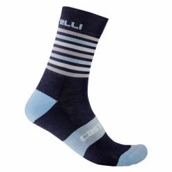 Paire De Chaussettes Castelli Gregge 15 Bleu Gris / Blanc