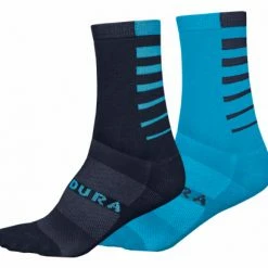 Chaussettes Endura Coolmax Rayées (lot De 2 Paires) Bleu