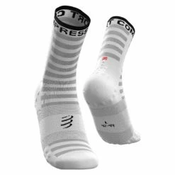 Chaussettes Compressport Pro Racing V3.0 Ultralight Bike Blanc Gris / Blanc