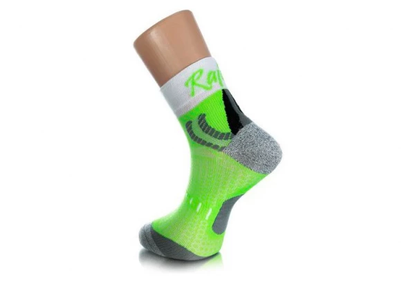 Paire De Chaussettes Running Rafa'l Nairobie Vert Fluo Blanc
