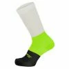 Paire De Chaussettes Santini Bengal High Profile Blanc / Vert Fluo Jaune