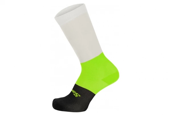 Paire De Chaussettes Santini Bengal High Profile Blanc / Vert Fluo Jaune – Image 3