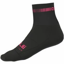 Chaussettes Alé Logo Noir/Rose Fluo