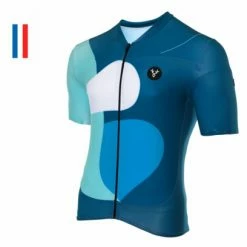 Maillot Manches Courtes LeBram Testanier Pelforth Coupe Ajustée Bleu / Blanc