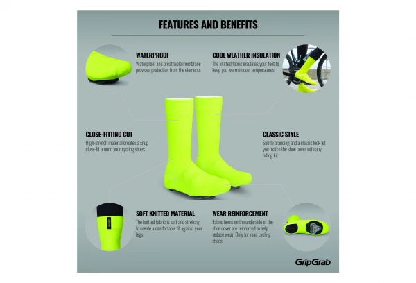 Couvre Chaussures Route GripGrab Flandrien Waterproof Jaune â Image 7