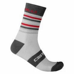 Paire De Chaussettes Castelli Gregge 15 Gris / Blanc