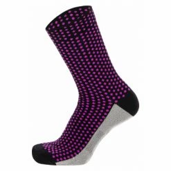 Chaussettes Mi-Hautes Santini Q-Skin Sfera Noir / Violet