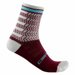 Paire De Chaussettes Castelli Avanti 12 Rouge Bordeaux / Blanc Rouge / Blanc